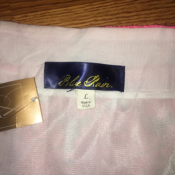 Blue Rain Skirt Boutique Pink Lace Floral Size:L - Picture 4 of 8